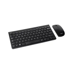 TooQ Teclado Compacto Inalámbrico y Ratón Slim, Negro