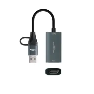 Nanocable Adaptador HDMI 4K Hembra a USB-C Macho - Multisistema Gris Oscuro