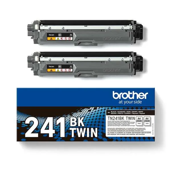 Brother Tn241 Negro Pack De 2 Cartuchos De Toner Originales - Tn241Bktwin