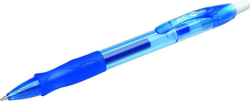Bic Gel-Ocity Original Boligrafo De Tinta Gel Retractil - Punta Media De 0.7Mm - Recargable - Grip De Goma - Clip De Plastico - Color Azul