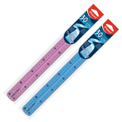Maped Twist'n Flex Regla Flexible 30cm Irrompible Doble Graduación Colores Aleatorios