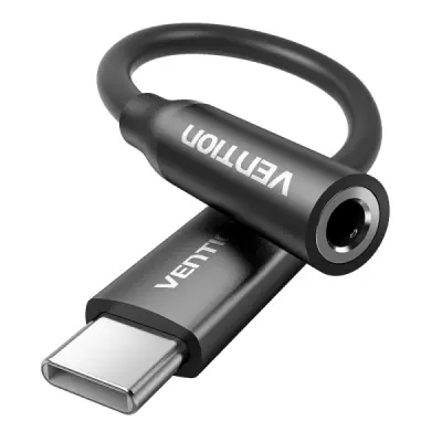 Vention Adaptador de Audio DAC USB-C Macho a Jack 3.5mm Hembra 10cm Aluminio Negro