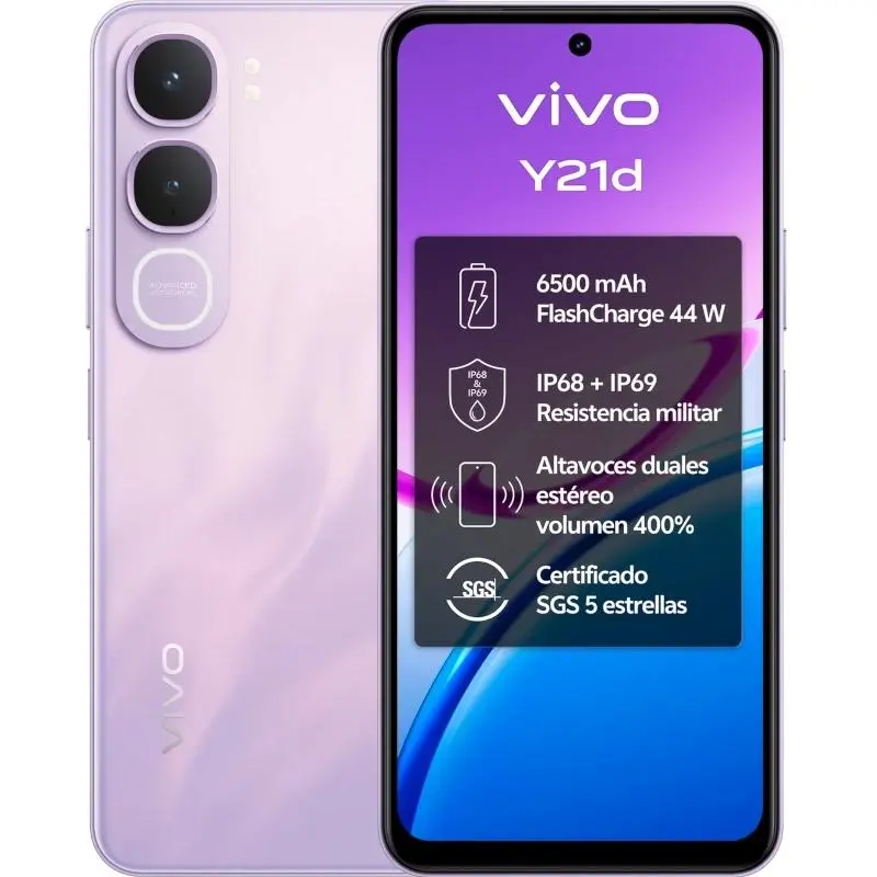 VIVO Y21d 5G 6.68" 6GB RAM 256GB IP69 Lavanda Purp