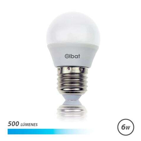 Elbat Bombilla Led G45 E27 6W 500 Lumenes - Luz Fria - Color Blanco