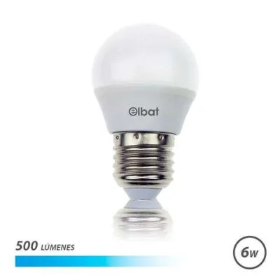 Elbat Bombilla LED G45 E27 6W 500 Lúmenes Luz Fría Color Blanco