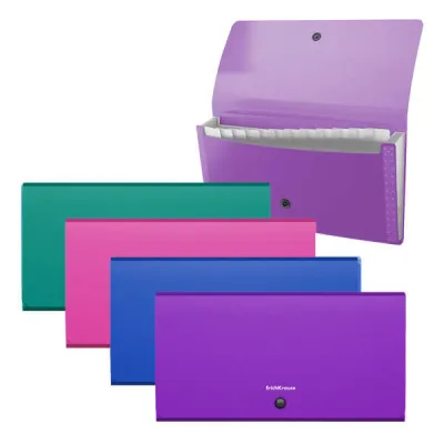 ErichKrause Clasificadores Matt Vivid - 12 Fundas Tamaño Cheque - Colores Surtidos