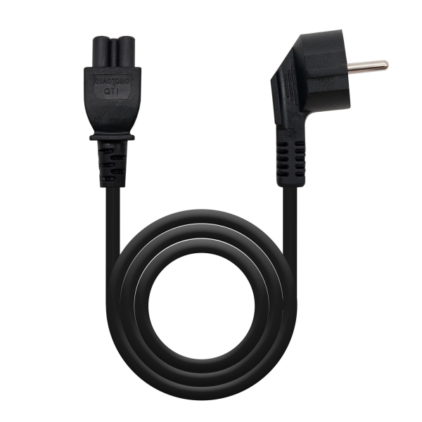 Nanocable Cable De Alimentacion Cee7 Acodado Macho A M-C5 Hembra Trebol 2M - Color Negro