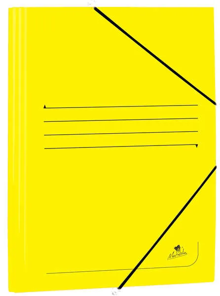 Mariola Carpeta De Carton Estucado Con Solapas Folio 500Gr/M2 - Medidas 34X25X1Cm - Cierre Con Goma Elastica - Color Amarillo