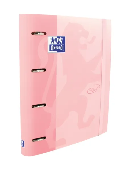 Oxford Carpeta Anillas 4X35mm Touch Europeanbinder 100H A4+ 5X5 T/Extradura Flamingo Pastel
