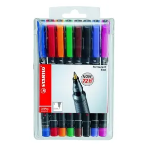Stabilo OHPen Pack de 8 Rotuladores Permanentes Punta Superfina 0.4mm Colores Surtidos