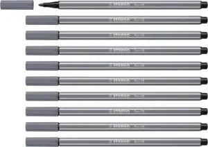 Stabilo Pen 68 Rotulador Punta de Fibra 1mm Tinta Base Agua Color Gris Oscuro