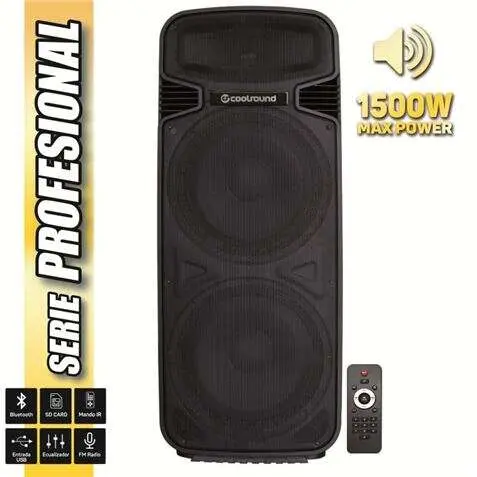 Coolsound Pro 500 Altavoz Autoamplificado Bluetooth 1500W 2x15" 450W RMS con Mando a Distancia