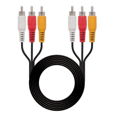 Nanocable Cable Audio Video 3x RCA Macho a 3x RCA Macho 1.80m Negro