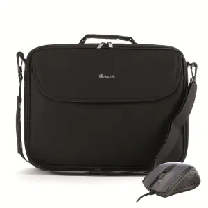 NGS Bureau Kit Maletín 16" Con Ratón Óptico USB Fog Negro