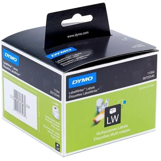 Dymo Etiquetas De Transferencia Termica 11354 - Negro Sobre Blanco - 32X57Mm (Axl) - Etiquetas Multiusos - Label Writer (Rollo De 1.000Ud)