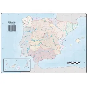 Selvi Mapa Mudo Político de España A4 - 50 Unidades