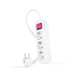 Nanocable Regleta 3 Tomas con Interruptor 1.4m Color Blanco
