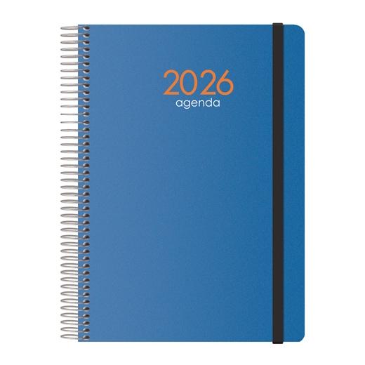 Dohe Agenda Anual Syncro Espiral 15X21Cm Sv Cierre C/Goma Pp Azul 2026