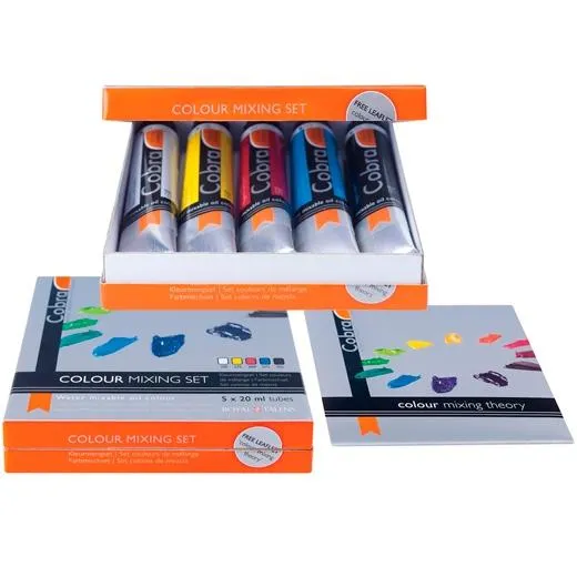 Talens Cobra Set De Pinturas Al Óleo 5 Tubos 20ml Colores Mezcla Surtidos