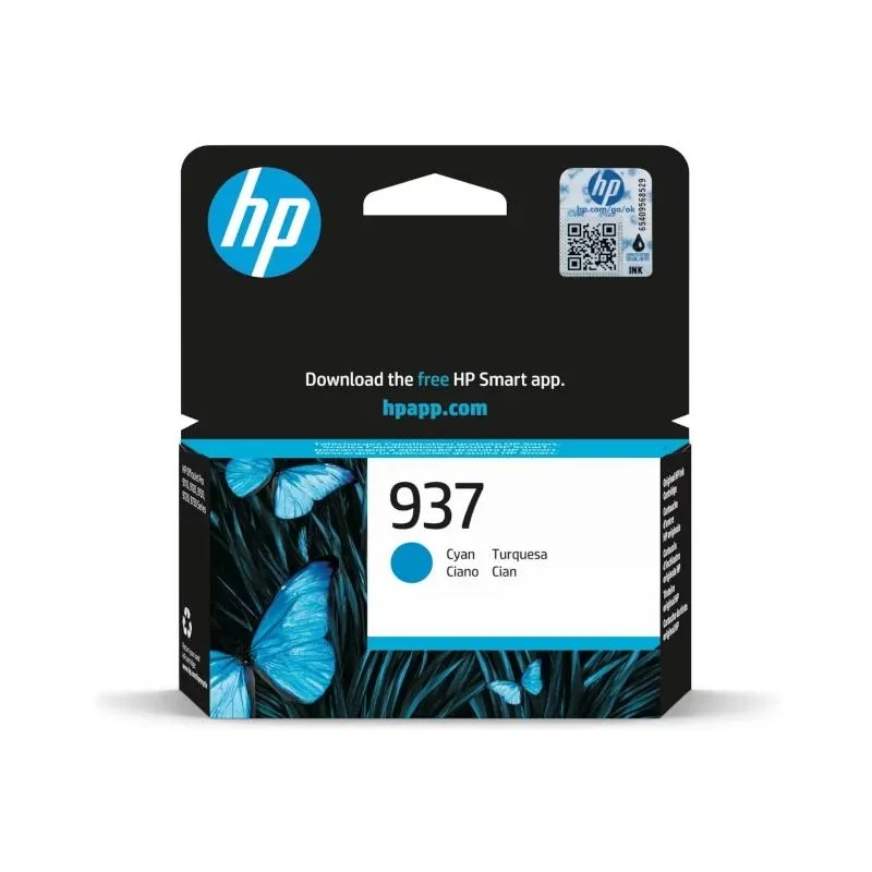 HP Tinta Cian Nº 937 para OfficeJet Pro 9110B, 9120 AIO, 9130 All-in-One
