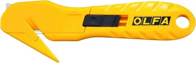 Olfa SK-10 Cuchilla de Seguridad con Hoja Oculta de Acero Inoxidable, Uso Ambidiestro