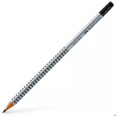 Faber Castell Lápiz Grip Ecológico con Goma de Borrar Mod. 2001 HB Gris