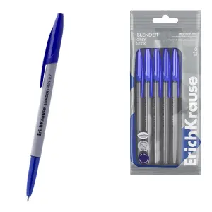 ErichKrause Slender Stick Pack de 8 Bolígrafos 0.7mm Punta de Aguja Gris Azul