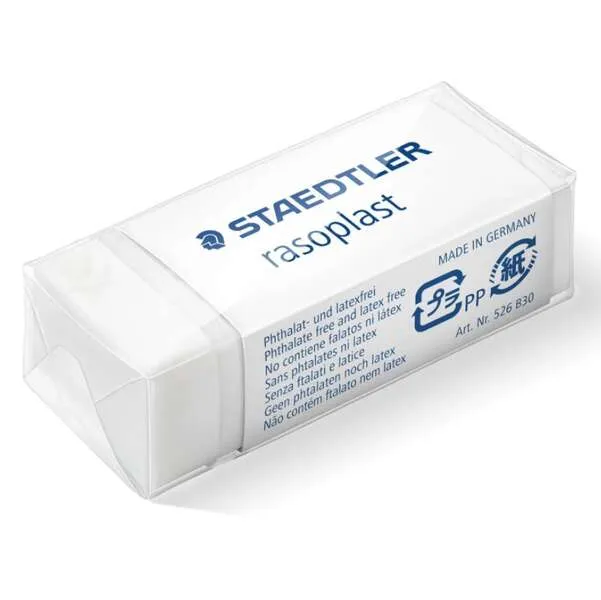 Staedtler Rasoplast 526 B30 Goma De Borrar - Borrado De Alta Calidad - Minimos Residuos - Color Blanco
