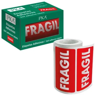 Dohe Packia Rollo Etiquetas Adhesivas Preimpresas 100 X 50 mm "Frágil