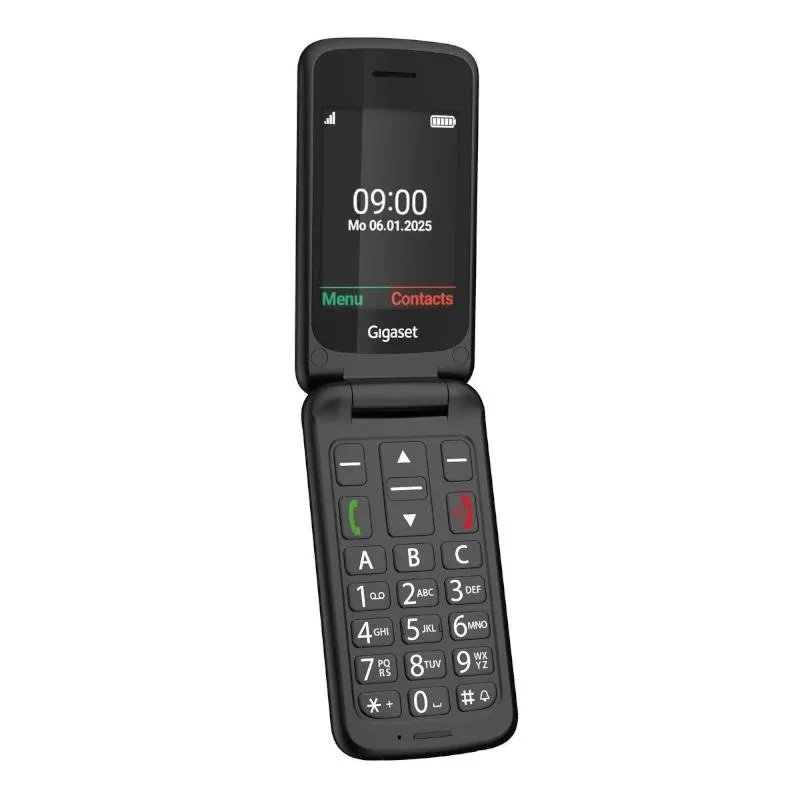 Gigaset GL595 Teléfono Móvil para Mayores 2.8" Tipo Concha IP44 Carga Negro