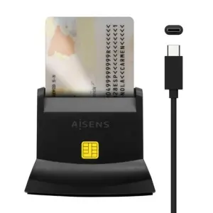 Aisens Lector De Tarjetas Inteligente DNI USB-C Con Lector De Tarjetas SIM, SD, MicroSD, MMC