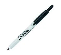 Sharpie Marcador Permanente Retráctil Fine Punta Redonda 0.9Mm Negro Caja 12 Ud