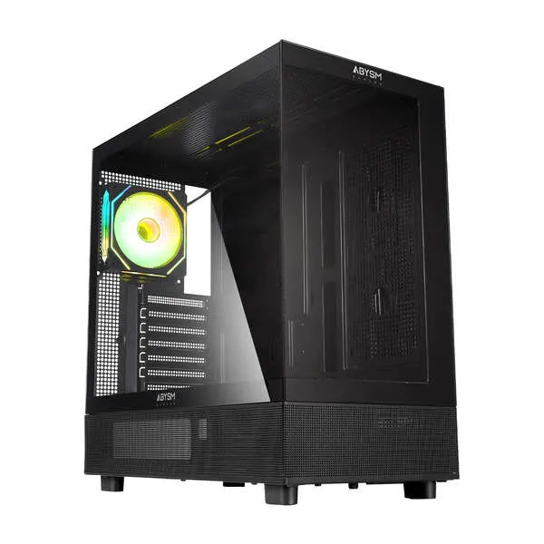 Abysm Danube Sava H400 ATX Case Black 2x3.5" 1x2.5" USB-C GPU Max 410mm