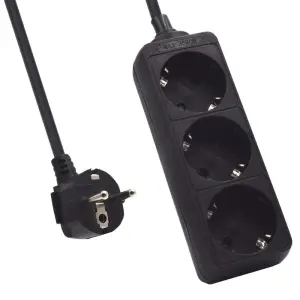 Ewent Regleta de Energía 3 Enchufes Schuko 16A Color Negro