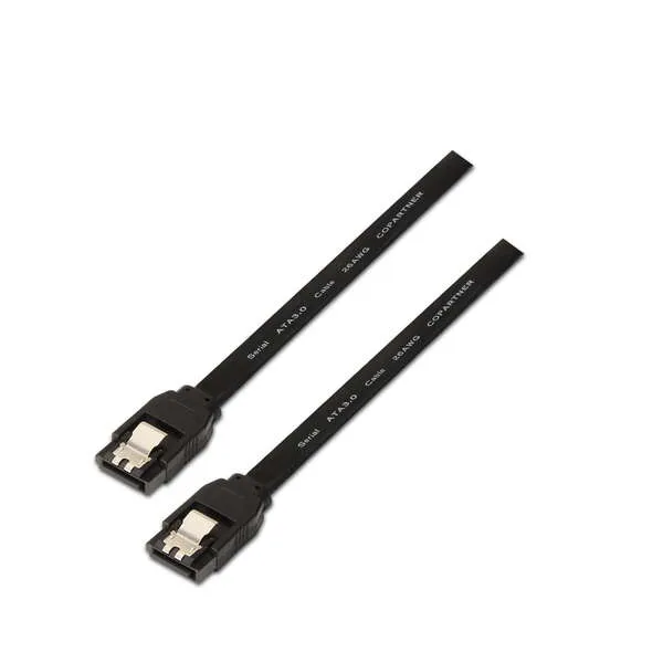 Aisens Cable SATA III 6G Datos con Anclajes Negro 0,5M