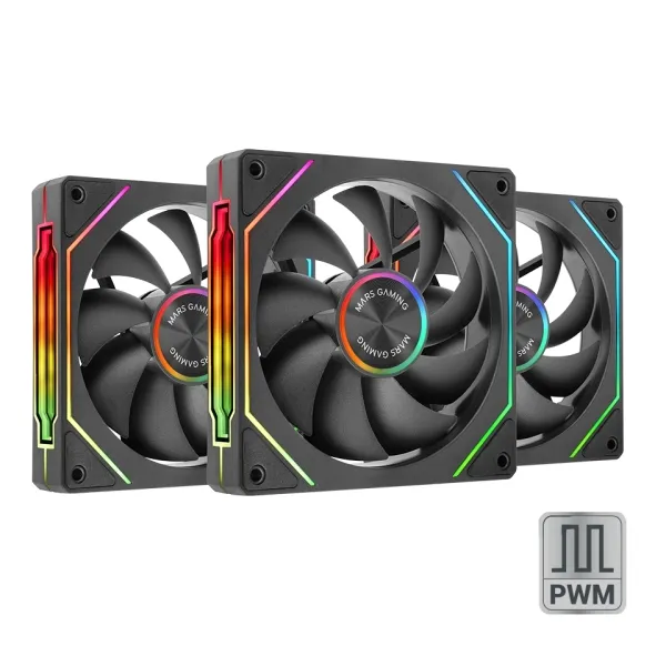 Mars Gaming Kit 3 Ventiladores Internos MF-Linkfinity PWM 120mm Black Modulares