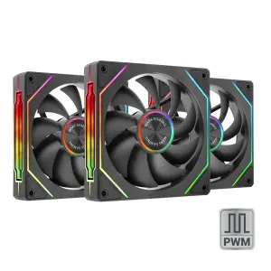 Mars Gaming Kit 3 Ventiladores Internos MF-Linkfinity PWM 120mm Black Modulares
