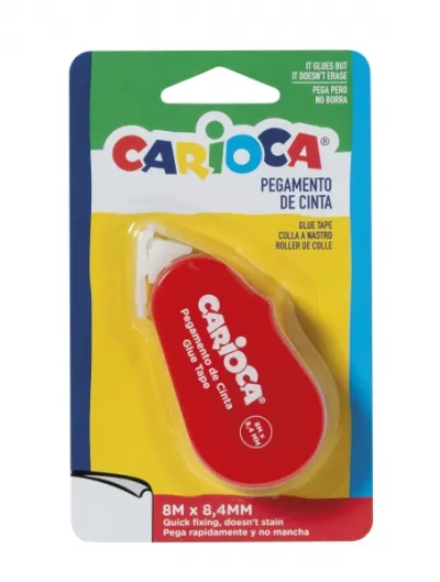 Carioca Glue Tape Cinta Adhesiva Precisa y Rápida para Todo Tipo de Papel