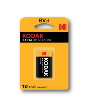 KODAK Pilas Alcalina Xtralife 9V - 1 Unidad (Incluye Ecotasas)