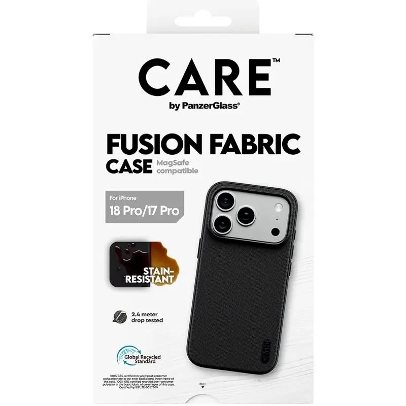 PanzerGlass Funda de Tela Negra MagSafe para iPhone 18Pr y 17Pr