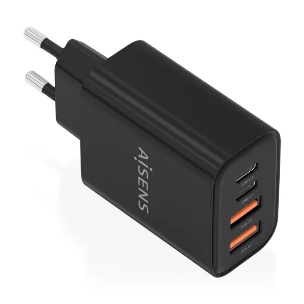Aisens Cargador Gan 32W - 2xUSB-C PD3.0 - 2xUSB-A QC3.0 - Negro