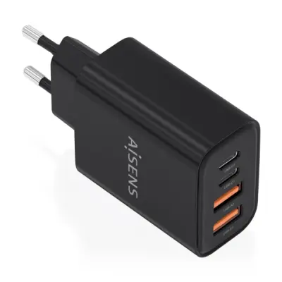 Aisens Cargador Gan 32W - 2xUSB-C PD3.0 - 2xUSB-A QC3.0 - Negro