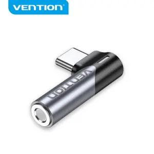 Vention Adaptador USB-C Macho a Jack 3.5mm Hembra Aluminio Gris