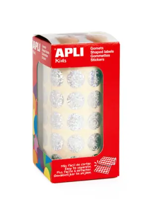 Apli Gomets Redondos Holográficos Ø 15mm - Adhesivo Permanente - 59 Hojas