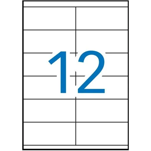 Apli Etiquetas Adhesivas 105X48Mm Inkjet/Láser C/Rectos 12 X 100H Blanco