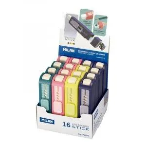 Milan Afilaborra Stick Colores Surtidos Pastel Caja Expositora 16 Ud