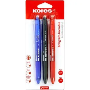 Kores Bolígrafo Gel Point 0.7mm Tinta Borrable Surtidos Blíster 3 Unidades