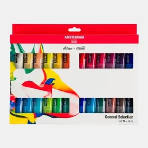 Talens Amsterdam Set 24 Tubos Acrílicos 20ml Selección Standard Colores Surtidos