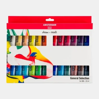 Talens Amsterdam Set 24 Tubos Acrílicos 20ml Selección Standard Colores Surtidos