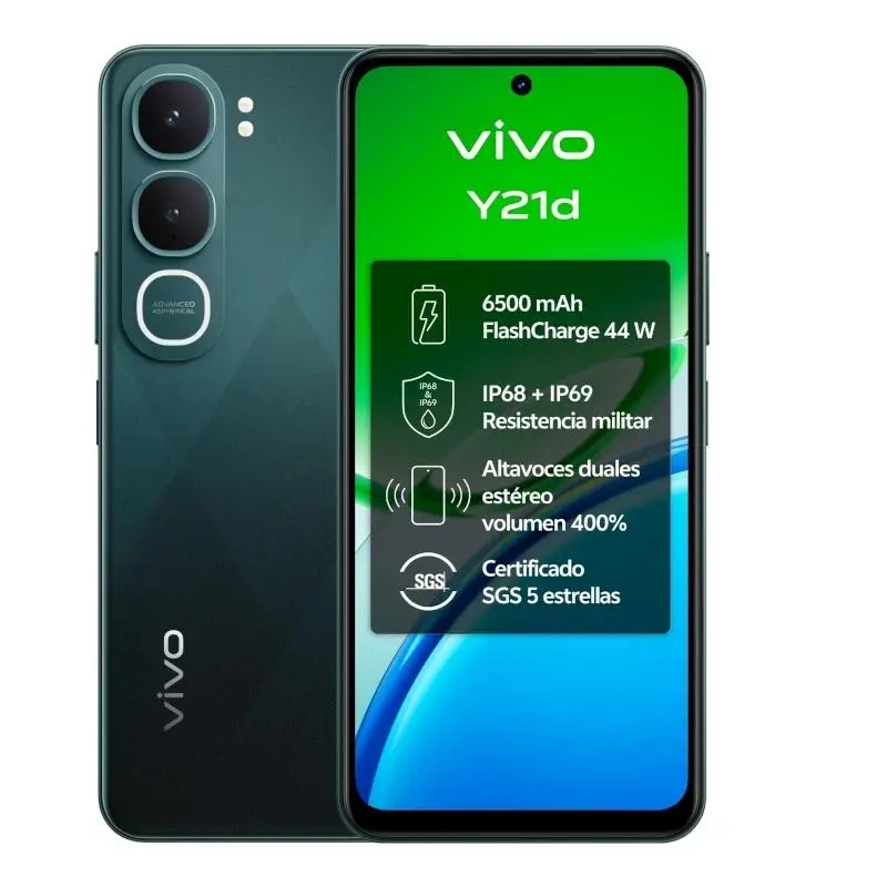 VIVO Y21d 4GB RAM + 4GB Virtual, 128GB, 6.68" IP69, Jade Green